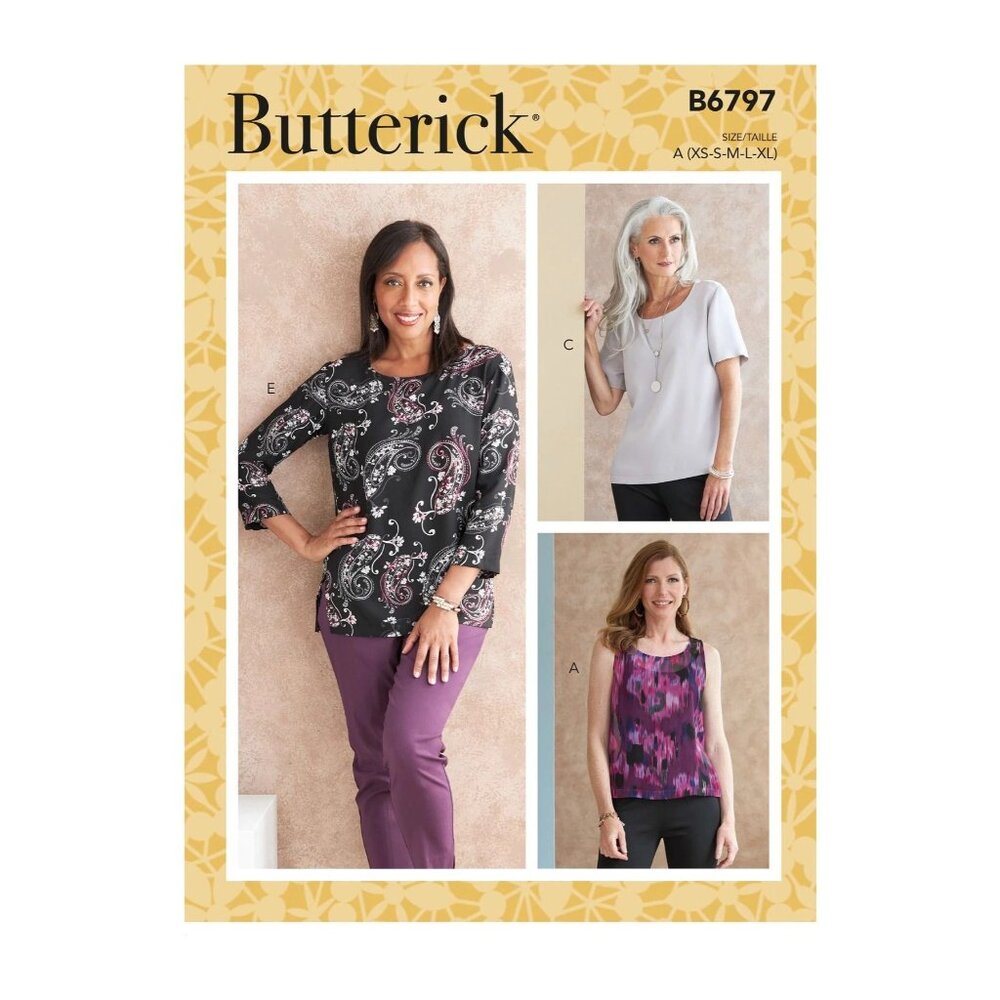 Butterick Sewing Pattern B6797 Top Shirt Blouse‎ Miss Petite Size XS-XL